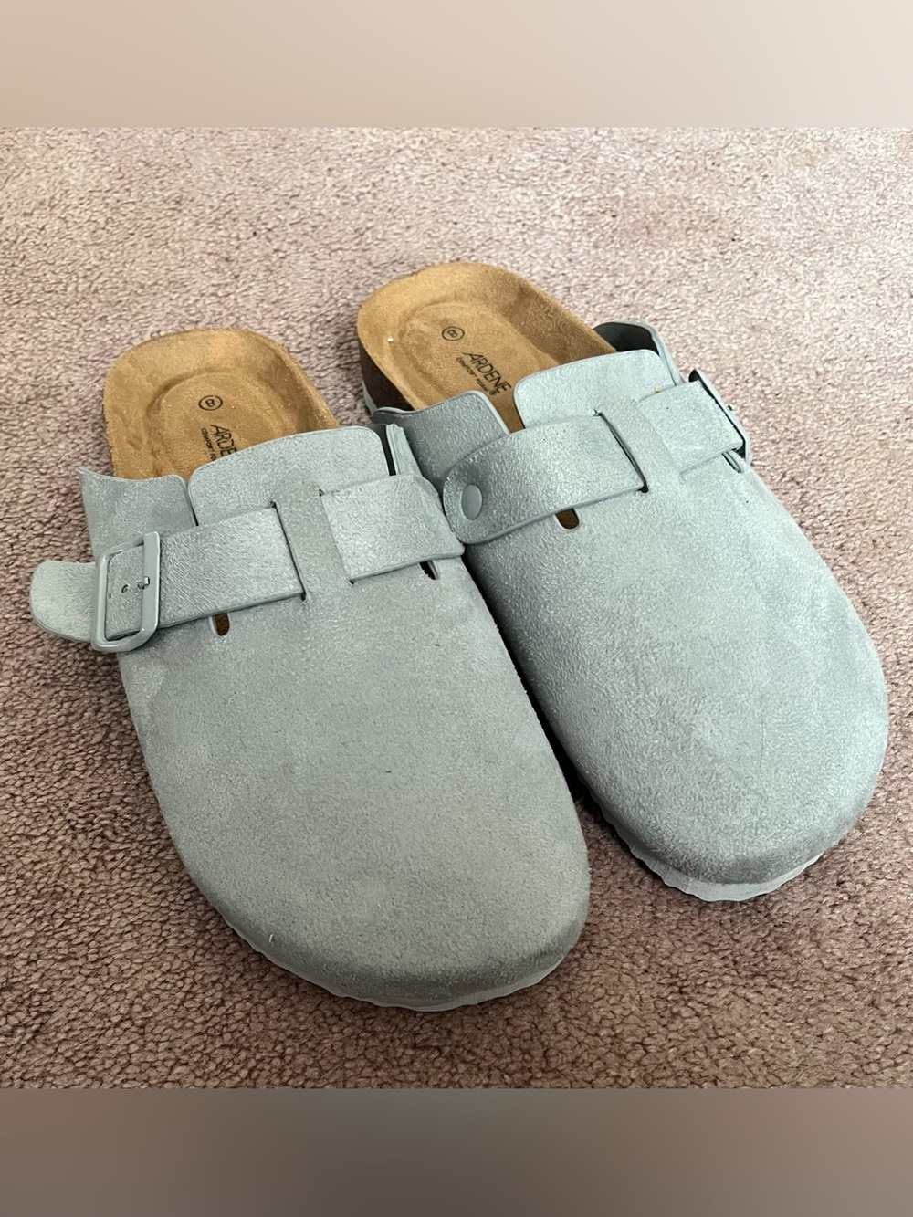 Light Grey Suede Slip-On Clog Mules - Ardene - Women’s Size 8